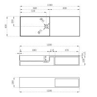 Раковина из искусственного камня Vincea VWB-6S112MW, 1200*400*200, подвесная, цвет белый матовый - Gidratop.ru изображение