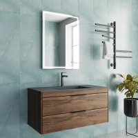 База под раковину Chiara 2D 1000 подвесная, 2 выкатных ящика soft-close, С.Oak - Gidratop.ru изображение