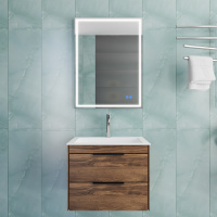 База под раковину Chiara 2D 600 подвесная, 2 выкатных ящика soft-close, C.Oak - Gidratop.ru изображение