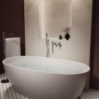 Смеситель для ванны Villa VTFW-1VL1CH, встраиваемый, хром - Gidratop.ru изображение