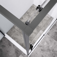 Душевой уголок Slim-N VSR-4SN9014CLGM, 1400*900, вороненая сталь, стекло прозрачное - Gidratop.ru изображение