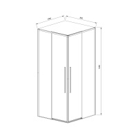 Душевой уголок Slim-N VSS-4SN8010CLGM, 1000*800, вороненая сталь, стекло прозрачное - Gidratop.ru изображение