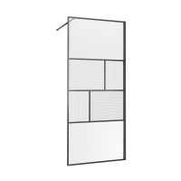 Душевая перегородка Walk-In VSW-1HC100CFGM, 1000*2000, вороненая сталь, стекло прозрачное/рифленое - Gidratop.ru изображение