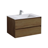 База под раковину Luka 800 подвесная, 2 выкатных ящика soft-close, T.Oak - Gidratop.ru изображение