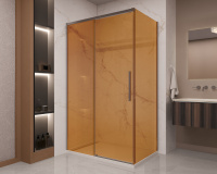 Душевой уголок Stella VSR-1ST9012GSGM, 1200*900, вороненая сталь, стекло янтарь - Gidratop.ru изображение