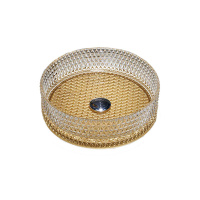 Раковина стеклянная Vincea VBS-5GL04, 400*400*125, накладная, цвет прозрачный/золото - Gidratop.ru изображение