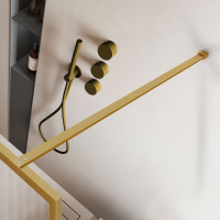 Душевая перегородка Walk-In VSW-1HP120FLBG, 1200*2000, брашированное золото, стекло рифленое - Gidratop.ru изображение