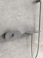 Душевой комплект Futura VSFW-2F12TGM термостатический встраиваемый, 3 режима, вороненая сталь - Gidratop.ru изображение