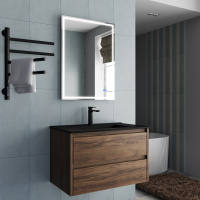 База под раковину Gio 800 подвесная, 2 выкатных ящика soft-close, C.Oak - Gidratop.ru изображение