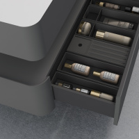 База под раковину Caprise 1200 подвесная, 1 выкатной ящик soft close, серый матовый - Gidratop.ru изображение