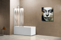 Душевая шторка на ванну VSB-12114CH-L, 1140*1400, хром, стекло шиншилла, левая - Gidratop.ru изображение