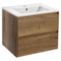 База под раковину Gio 600 подвесная, 2 выкатных ящика soft-close, T.Oak - Gidratop.ru изображение