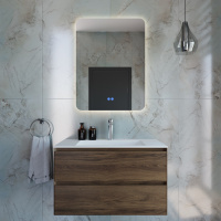 База под раковину Luka 800 подвесная, 2 выкатных ящика soft-close, С.Oak - Gidratop.ru изображение