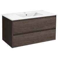 База под раковину Gio 100 подвесная, 2 выкатных ящика soft-close, R.Oak - Gidratop.ru изображение