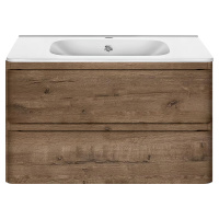 База под раковину Vico 800 подвесная, 2 выкатных ящика soft close, V.Oak - Gidratop.ru изображение