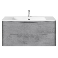 База под раковину Paola 1000 подвесная, 2 выкатных ящика soft close, Beton - Gidratop.ru изображение