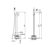 Смеситель для ванны напольный VTF-101CH однорычажный, хром - Gidratop.ru изображение