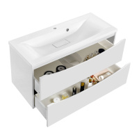 База под раковину Mia 900 подвесная, 2 выкатных ящика soft close, G.White - Gidratop.ru изображение