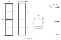 Шкаф Elise VSC-4EL150MG подвесной, 1500*350*350, серый матовый - Gidratop.ru изображение