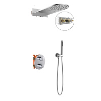 Душевой комплект VSFW-104TCH термостатический встраиваемый, двухрежимный, хром - Gidratop.ru изображение