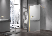 Душевая перегородка Walk-In VSW-1H900MRG, 900*2000, матовый золотой, стекло зеркальное - Gidratop.ru изображение