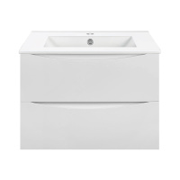 База под керамическую раковину Mia 600 подвесная, 2 выкатных ящика soft close, G.White - Gidratop.ru изображение