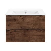 База под керамическую раковину Mia Slim 600 подвесная, 2 выкатных ящика soft close, R.Wood - Gidratop.ru изображение