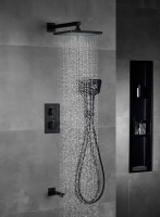 Душевой комплект Next VSFW-1N3TMB термостатический встраиваемый, трехрежимный, черный - Gidratop.ru изображение