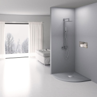 Поддон для душа из искусственного камня VST-4SQ9090G, 900*900*25, серый - Gidratop.ru изображение