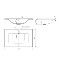 Раковина VCB-3M750G из кварцевого камня, цвет серый - Gidratop.ru изображение