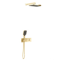 Душевой комплект VSFW-422T1BG встраиваемый, термостатический, 2 режима, брашированное золото - Gidratop.ru изображение