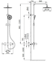 Душевая стойка Rondo VSFS-1R0GM без излива, вороненая сталь - Gidratop.ru изображение