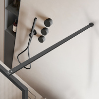 Душевая перегородка Walk-In VSW-1HP900FLGM, 900*2000, вороненая сталь, стекло рифленое - Gidratop.ru изображение