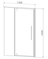 Душевая дверь Slim-N VDP-4SN120CLGM, вороненая сталь, стекло прозрачное - Gidratop.ru изображение