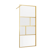 Душевая перегородка Walk-In VSW-1HC800CFBG, 800*2000, браш. золото, стекло прозрачное/рифленое - Gidratop.ru изображение