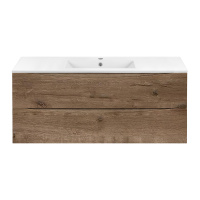 База под керамическую раковину Mia 1200 подвесная, 2 выкатных ящика soft close, V.Oak - Gidratop.ru изображение
