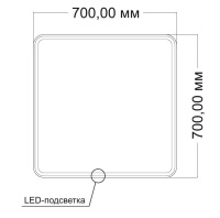 Зеркало LED VLM-3VC7007-2 700х700 c сенсорным выключателем и диммером, антизапотевание - Gidratop.ru изображение