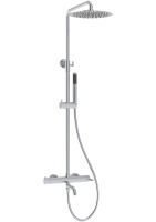 Душевая стойка Villa VSFS-1VL1CH с изливом, 25см верх. душ из нерж. стали, хром - Gidratop.ru изображение