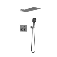Душевой комплект VSFW-401TGM встраиваемый, 3 режима, верх душ нерж.сталь, вороненая сталь - Gidratop.ru изображение