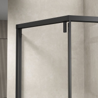 Душевой уголок Show VSP1-4SH100CLB, 1000*1000, черный, стекло прозрачное - Gidratop.ru изображение