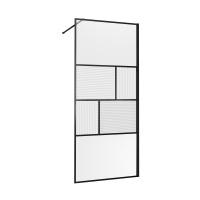 Душевая перегородка Walk-In VSW-1HC800CFB, 800*2000, черный, стекло прозрачное/рифленое - Gidratop.ru изображение