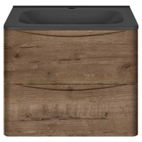 База под раковину Paola 600 подвесная, 2 выкатных ящика soft close, V.Oak - Gidratop.ru изображение