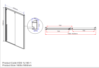 Душевая дверь Lugano VDS-1L150CL-1, 1500, хром, стекло прозрачное - Gidratop.ru изображение