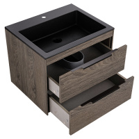 База под раковину Chiara 2D 600 подвесная, 2 выкатных ящика soft-close, R.Oak - Gidratop.ru изображение