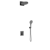 Душевой комплект Inspire VSFW-3I21T1GM встраиваемый, термостатический, 2 режима, вороненая сталь - Gidratop.ru изображение