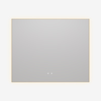 Зеркало LED VLM-4F100BG-2 1000х800 c сенсорным выключателем, антизапотевание, брашированное золото - Gidratop.ru изображение