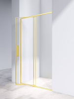 Душевая дверь Slim 8mm VDP-4SL120CLG, брашированное золото, стекло прозрачное - Gidratop.ru изображение