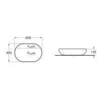 Раковина керамическая Vincea VBS-122, 600*400*135, накладная, цвет белый - Gidratop.ru изображение