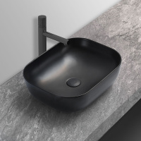 Раковина керамическая Vincea VBS-101MB, 500*400*140, накладная, цвет матовый черный, - Gidratop.ru изображение