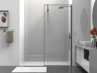 Душевая перегородка Walk-In VSW-1HS100CLGM, 1000*2000, вороненая сталь, стекло прозрачное - Gidratop.ru изображение